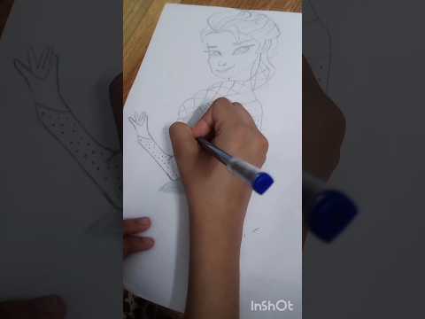 Frozen Elsa Drawing|recreation of Farjana#nujoom#ytshorts#drawing#frozen#elsa#farjanadrawingacademy