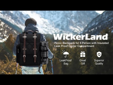 WICKERLAND Picnic Backpack for 4 Person | $100k Bonuses in Description