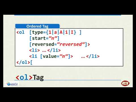 HTML using VS Code Editor - OL Tag