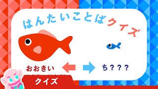 【はんたいことば】ひらがなクイズ│赤ちゃん泣き止む│幼児・子供向け│知育動画│言葉遊び│英語付き│アニメ│絵本│対義語│Educational  for kids│Vocabulary