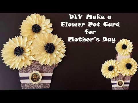 DIY Make a Flower Pot Card for Mother's Day l l Homemade greeting card in Tamil