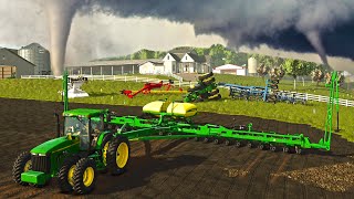 TORNADO RIPS THROUGH IOWA FARMYARD DURING PLANTING! (ROLEPLAY) | FS25