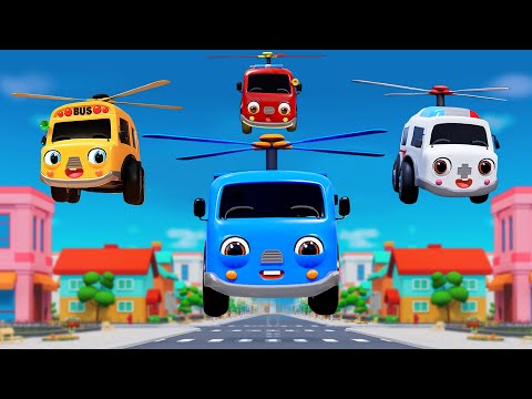 Wheels on Flying Bus | Baby Car Fly to Mars | Save Baby Car from Evil | Nursery Rhymes & Kids Songs