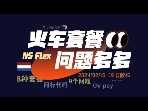 荷兰攻略45-NS Flex火车套餐介绍 同行6折优惠新规则 | 交通 留学 工作 生活 | 胖仔的荷兰日记 Pangzai's diary 20240215