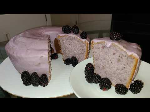 Blackberry Pound Cake with blackberry icing from scratch.