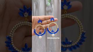 Cute Diy Earrings Making at Home🔥💙 #shorts #ytshorts #diybykavita #diyearings