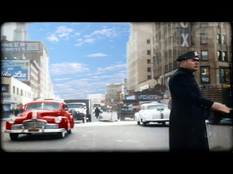 Brooklyn, New York 1940s in color [60fps,Remastered] w/sound design added