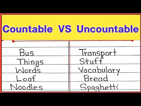 Countable vs Uncountable nouns || English grammar || Countable and uncountable