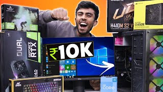 10,000/- Rs Super Gaming + Editing PC Build!⚡With 4GB GPU! World's Cheapest PC Build 🪛Live Test