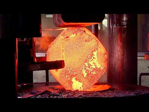 Process of Making Large Gear Ball Bearings Using Modern Hot Forging. Amazing Metal Bearing Factory