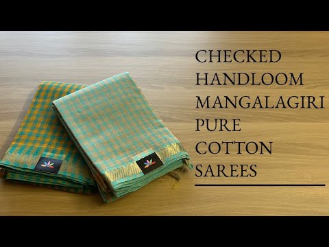 Detailed Video - Checked Handloom Mangalagiri Pure Cotton Sarees | Shop on www.fabk.in #fabksarees