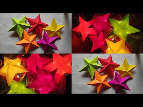 Easy and Beautiful Christmas Decorations Idea| Easy Christmas Star Making Idea ⭐|