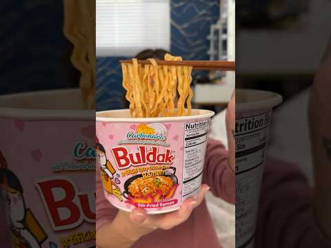 Eating Buldak carbonara! #buldakramen #buldak #carbonara #cupnoodle #instantramen #asmr