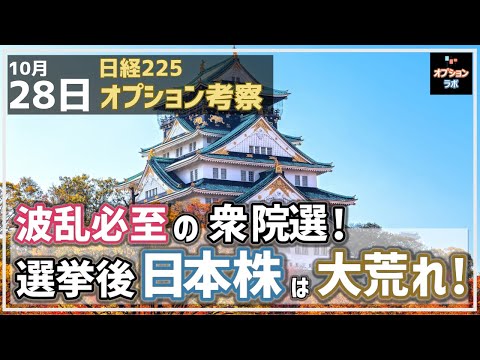 【日経225オプション考察】10/28 波乱必至の衆院選！ 選挙を楽しむために私が建てたOP戦術大公開！