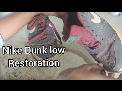 Old Nike dunk low full restoration. Shoe repair asmr.