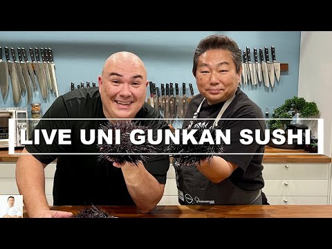 Making A HUGE LIVE UNI Gunkan Sushi FEAT. GUGA FOODS