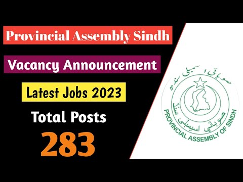 provincial Assembly Sindh job 2023 | Latest Sindh Assembly job 2023 | Govt Sindh jobs 2023