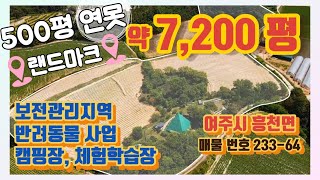 여주시 흥천면 500평 규모 연못 있는 애견 훈련소 호텔 반려동물 사업 캠핑장 체험 학습장 약 7,200평 분할 매도 여주 부동산 토지 매매 [ 233-64 ] 여주 한강부동산tv