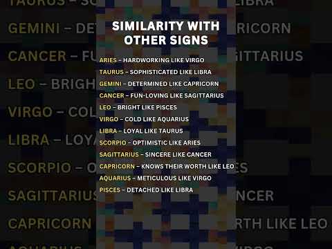 Similarity with Other Signs #astrology #zodiac