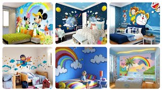 25 Modern kids bedroom wallpaper design ideas/kids room wall painting ideas