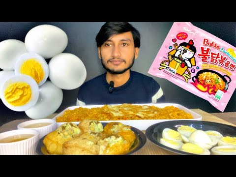 먹방 먹는 소리 SPICY NOODLES BOILED EGG & PANI PURI ASMR MUKBANG #asmr #mukbang #eating