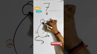 drawing from number 7 |How to draw a mouse | mouse drawing easy | mouse drawing easy | number art