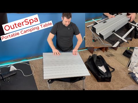 OuterSpa Portable Camping Table easy to assemble, adjustable height! #camping #campinggear #table