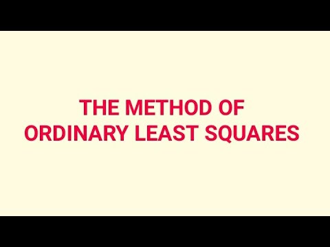 Method of ordinary least squares