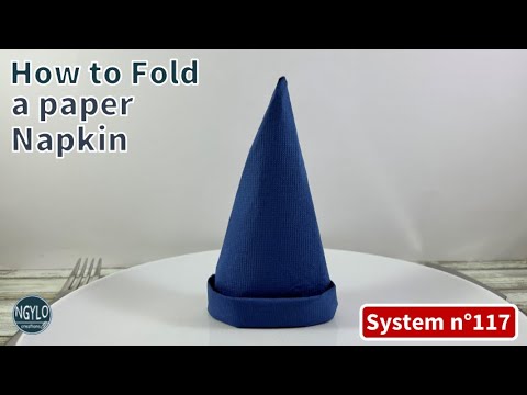 How to fold a paper napkin into a elf hat | Napkin Folding