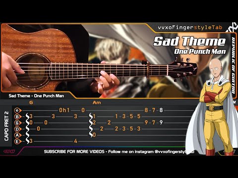 ONE PUNCH MAN OST - Sad Theme - Fingerstyle Guitar Cover | TAB Tutorial