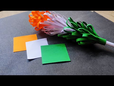 Independence Day craft paper flower2024|paper craft|tricolour flower|hand craft kbs|paper craft idea