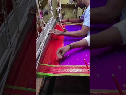 Pure Silk Paithani Sarees Manufacturing #traditional #paithani #saree #making #design