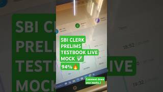 SBI CLERK PRELIMS TESTBOOK LIVE MOCKTEST 94%🔥💯 #ibps #sbiclerk2024 #sbi #sbipo #sbiclerk #testbook