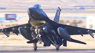 F-16 Fighting Falcon Fighter Jet Take Off U.S. Air Force