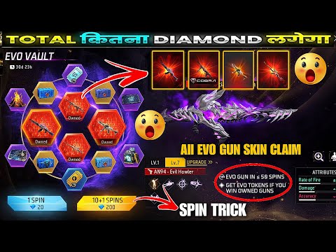 New Evo Vault Event Free Fire | Evo Cobra Mp40 Return | New Evo Vault Event Spin Trick | new event