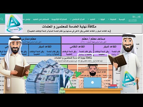 مقدار مكافأة نهاية الخدمة للمعلمين بعد التقاعد المبكر أو التقاعد النظامي حسب سنوات الخدمة والرتبة