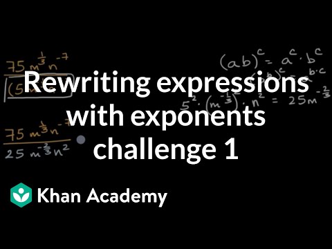 Rewriting expressions with exponents challenge 1 | Algebra 1 (TX TEKS) | Khan Academy