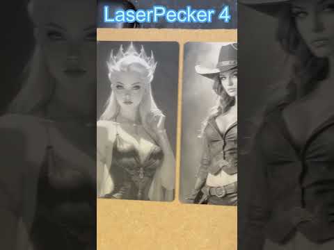 LaserPecker 4 with AI generated Images on Aluminum cards