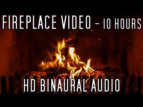 10 Hours Video of Wood Burning in a Fireplace with Relaxing Crackling Sounds