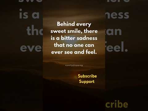 Behind every sweet smile, there is a bitter sadness that no one can ever see and feel. #lifequotes