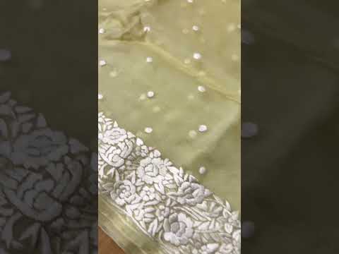 Lemon yellow organza silk saree with handcrafted parsi gara embroidery… DM to book! #parsigara