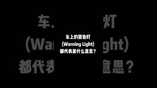 车上的警告灯 (Warning Lights) 都代表着什么？(我是嘉欣）