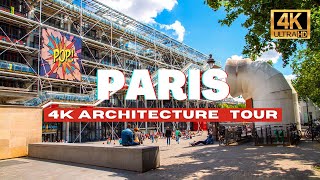 🇫🇷 Paris Walking Tour - Complete Centre Pompidou Architecture Walking Tour [ 4K HDR / 60fps ]