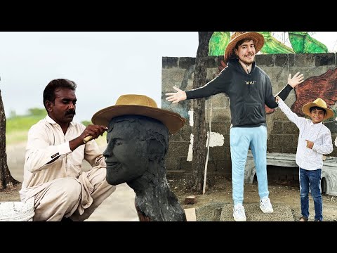 Process of Making Huge Statue! Amazing Handmade MrBeast Sculpture from Cement