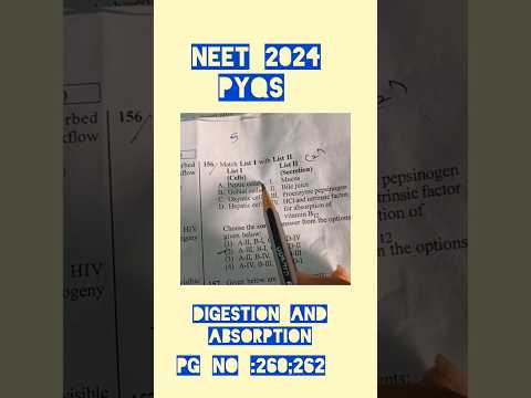 Neet Previous year questions digestion and absorption #viral #neet2024 #trending #neet #aiims #mbbs