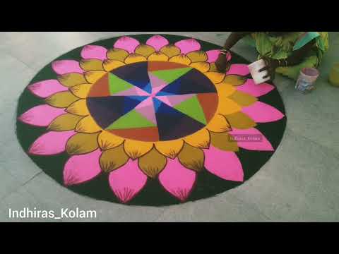 Rangoli 3D Colour Design 2024 | simple kolam collection | rangoli tips | kolam addicted | Muggulu