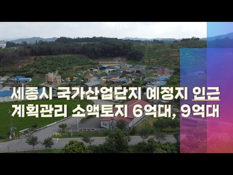 세종시 국촌리 국가산업단지 연접한 마을 언덕위에 토목공사 끝난 소액 토지 (205평, 308평) 카페나 음식점도 허가 가능