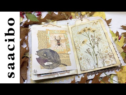 Book of Autumn Leaves  - Nature Junk Journal Flip Through