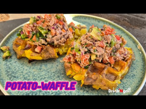 Let's make potato waffles with tuna salad | Easy & gluten-free dinner #waffle #potatowaffle #potato