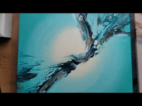 139. beautiful blue Dutchpour on a gradient background #pouring #acrylics #dutchpour #diy #tutorial